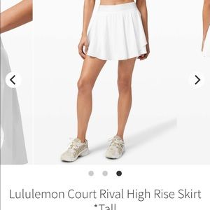 Lululemon court rival skirt *tall